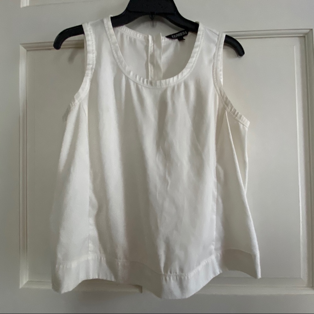 Express White Woven Shell